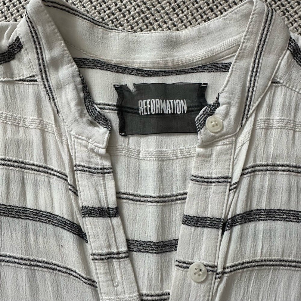 Reformation ghana White and black Striped midi Dress - Picture 6 of 7